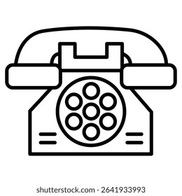 Old phone icon Thin line vector design