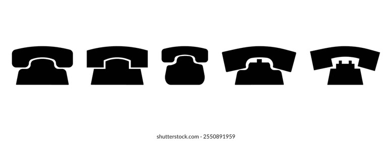 Old phone icon. vector black phone icons set. Eps 10.