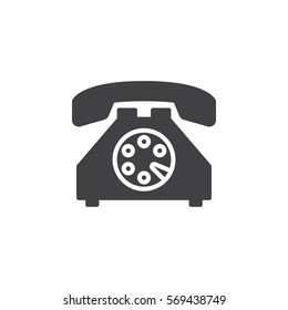 Old phone icon vector, filled flat sign, solid pictogram isolated on white. Symbol, logo illustration