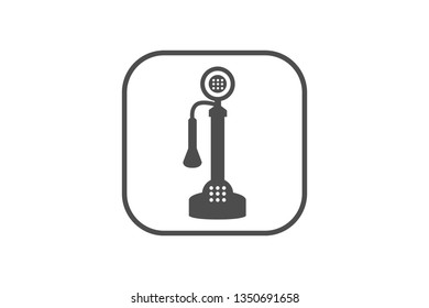 Old Phone Icon Vector with Gray Colour and EPS File, It is Useful for Flyer, Presentation, Poster, Web, Etc
