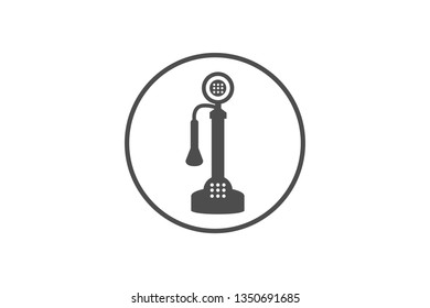 Old Phone Icon Vector with Gray Colour and EPS File, It is Useful for Flyer, Presentation, Poster, Web, Etc