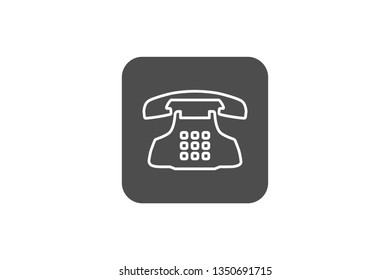 Old Phone Icon Vector with Gray Colour and EPS File, It is Useful for Flyer, Presentation, Poster, Web, Etc