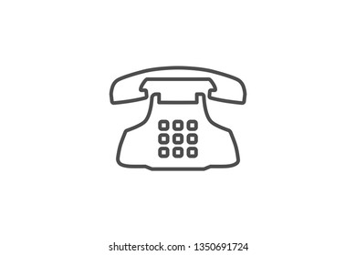 Old Phone Icon Vector with Gray Colour and EPS File, It is Useful for Flyer, Presentation, Poster, Web, Etc