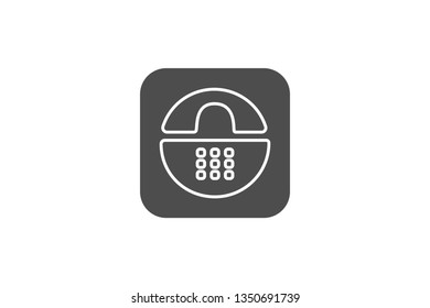 Old Phone Icon Vector with Gray Colour and EPS File, It is Useful for Flyer, Presentation, Poster, Web, Etc