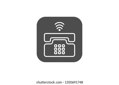 Old Phone Icon Vector with Gray Colour and EPS File, It is Useful for Flyer, Presentation, Poster, Web, Etc