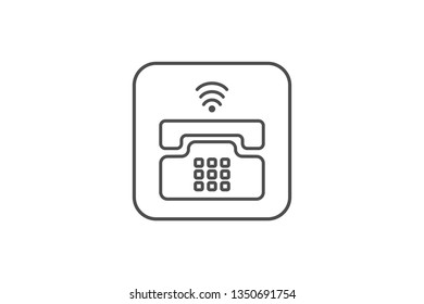 Old Phone Icon Vector with Gray Colour and EPS File, It is Useful for Flyer, Presentation, Poster, Web, Etc