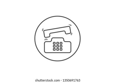 Old Phone Icon Vector with Gray Colour and EPS File, It is Useful for Flyer, Presentation, Poster, Web, Etc