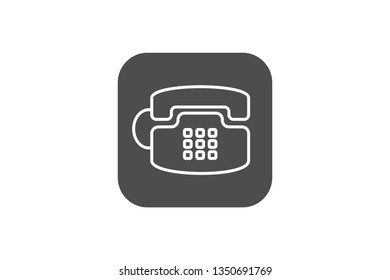 Old Phone Icon Vector with Gray Colour and EPS File, It is Useful for Flyer, Presentation, Poster, Web, Etc