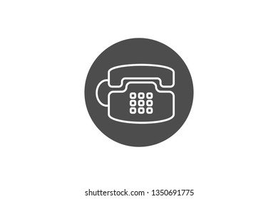 Old Phone Icon Vector with Gray Colour and EPS File, It is Useful for Flyer, Presentation, Poster, Web, Etc