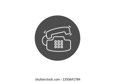 Old Phone Icon Vector with Gray Colour and EPS File, It is Useful for Flyer, Presentation, Poster, Web, Etc