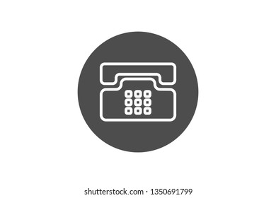 Old Phone Icon Vector with Gray Colour and EPS File, It is Useful for Flyer, Presentation, Poster, Web, Etc