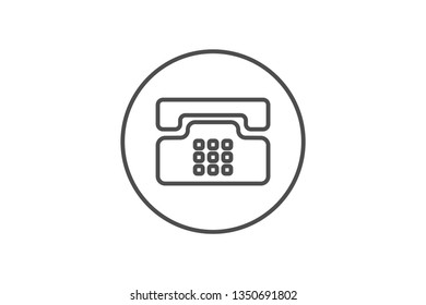 Old Phone Icon Vector with Gray Colour and EPS File, It is Useful for Flyer, Presentation, Poster, Web, Etc