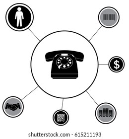 old phone icon. vector illustration