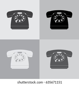 old phone icon. vector illustration