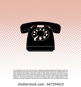 old phone icon. vector illustration