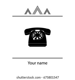 old phone icon. vector illustration