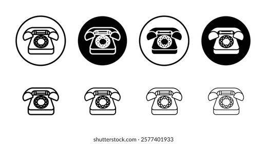 old phone icon Vector logo set flat