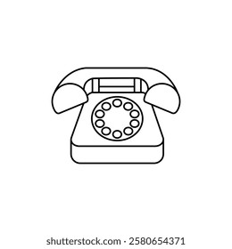 old phone icon Vector logo set flat
