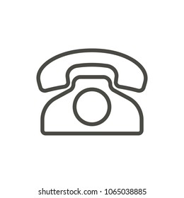 Old Phone Icon Vector. Outline Telephone. Line Vintage Phone Symbol. Trendy Flat Ui Sign Design. Thin Linear Graphic Pictogram For Web Site, Mobile Application. Logo Illustration.