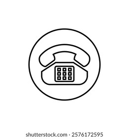 old phone icon vector outline logo sign