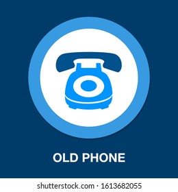 old phone icon - vector telephone machine illustration - phone symbol isolated, communication call icon