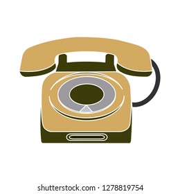  old phone icon-telephone sign-retro symbol-connection illustration-line isolated-antique symbol