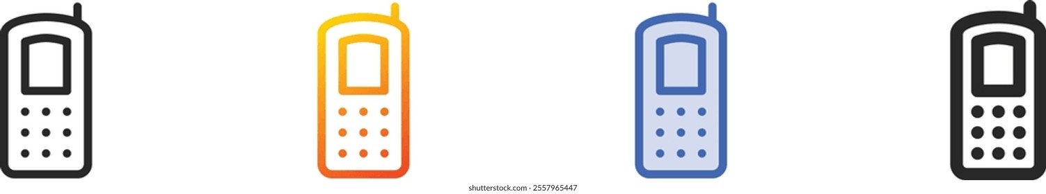 old phone icon.Thin Linear, Gradient, Blue Stroke and bold Style Design Isolated On White Background