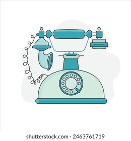 Old Phone Icon:Vintage, Retro, Antique, Classic, Rotary, Telephone, Old-fashioned, Historical, Communication, Nostalgia
