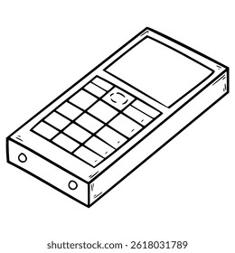 old phone illustration hand drawn outline vector