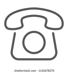 Old phone line icon, contact us and telephone, retro sign, vector graphics, a linear pattern on a white background, eps 10.