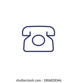 old phone line icon, retro telephone vector