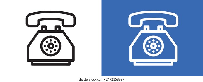esquema de Vector de conjunto de signo de logotipo de teléfono antiguo