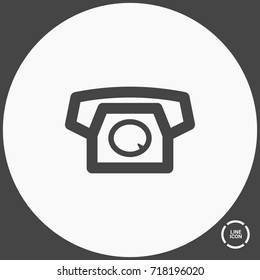 Old phone minimal vector icon. Telephone flat line icon for websites and mobile minimalistic flat design.