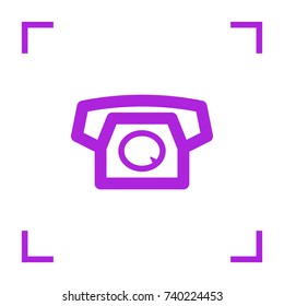 Old phone minimal vector icon. Telephone flat line icon for websites and mobile minimalistic flat design.