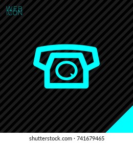 Old phone minimal vector icon. Telephone flat line icon for websites and mobile minimalistic flat design.