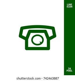 Old phone minimal vector icon. Telephone flat line icon for websites and mobile minimalistic flat design.