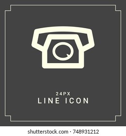 Old phone minimal vector icon. Telephone flat line icon for websites and mobile minimalistic flat design.