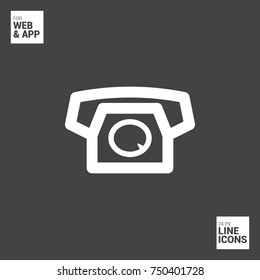 Old phone minimal vector icon. Telephone flat line icon for websites and mobile minimalistic flat design.