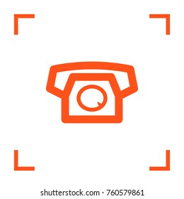 Old phone minimal vector icon. Telephone flat line icon for websites and mobile minimalistic flat design.