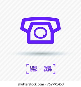 Old phone minimal vector icon. Telephone flat line icon for websites and mobile minimalistic flat design.