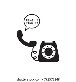 Old phone ringing vector illustration eps 10