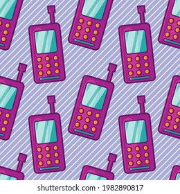 old phone seamless pattern vector illustration 