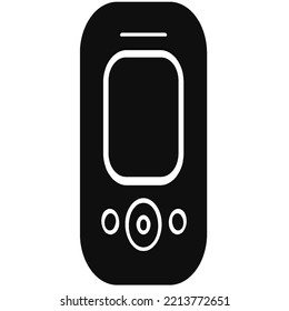 Old phone, smartphone icon edit logo with black and white coloured like a silhouette for background wallpaper
