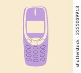 Old phone .Vector in cartoon style. All elements are isolated	