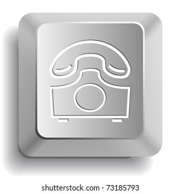 Viejo teléfono. Tecla vectorial para el equipo.