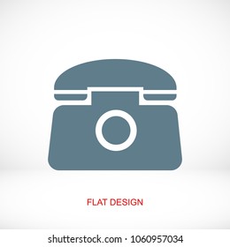 old phone vector icon, stock vector illustration flat design style