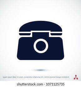 old phone vector icon, stock vector illustration flat design style