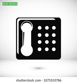 old phone vector icon, stock vector illustration flat design style