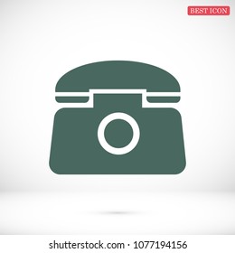 old phone vector icon, stock vector illustration flat design style