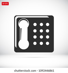 old phone vector icon, stock vector illustration flat design style